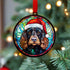 Cocker Spaniel Black in Santa Hat Suncatcher Decoration